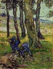 Haga click para ver la imagen ampliada 1890 deux hommes creusant pres des arbres.jpg
